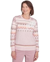 Alfred Dunner® Telluride Floral Embroidered Fairisle Sweater thumbnail number 1