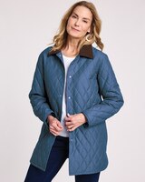 Quilted Coat with Corduroy Trim thumbnail number 1