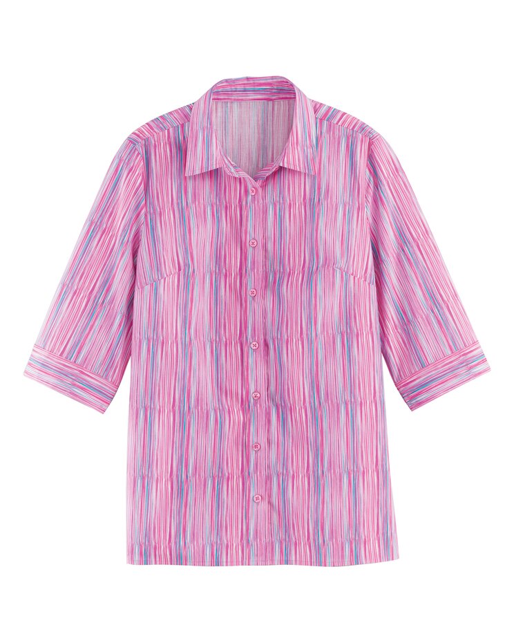 Haband Women's Printed 3/4-Sleeve Poplin Wonder Blouse image number 1