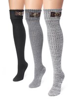 MUK LUKS Buckle Cuff Socks 3pr thumbnail number 1