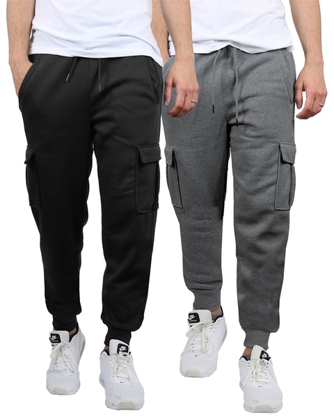 Blue Ice  Men's Heavyweight Fleece-Lined Cargo Jogger Sweatpants -2 Pack