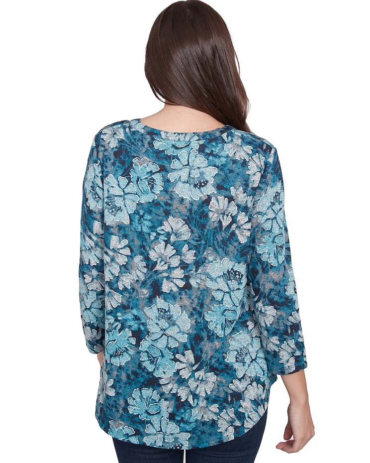 Ruby Rd® Wintery Glow Knit Embellished Winter Top image number 2