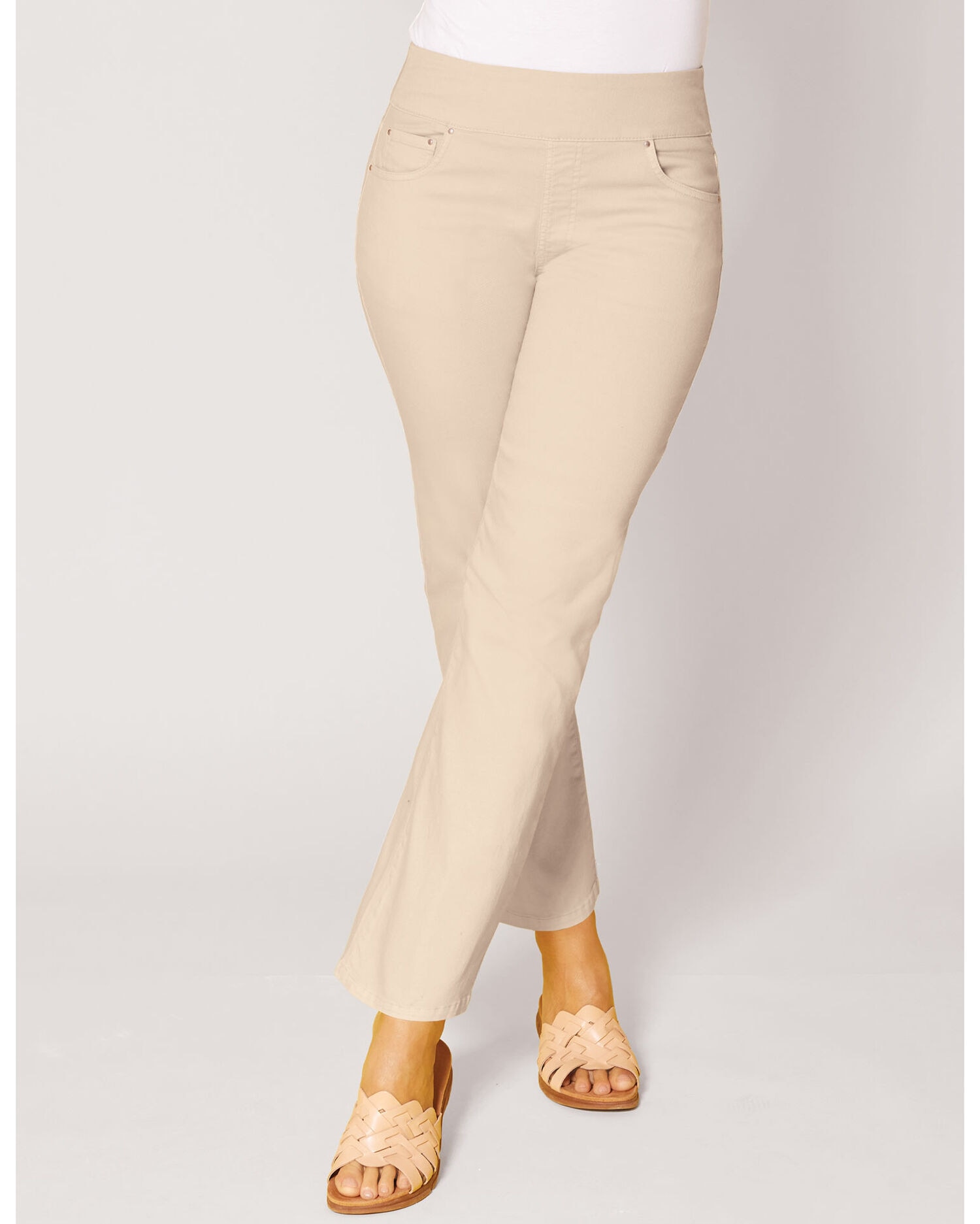 Alia womens denim tech stretch pull on pants outlet