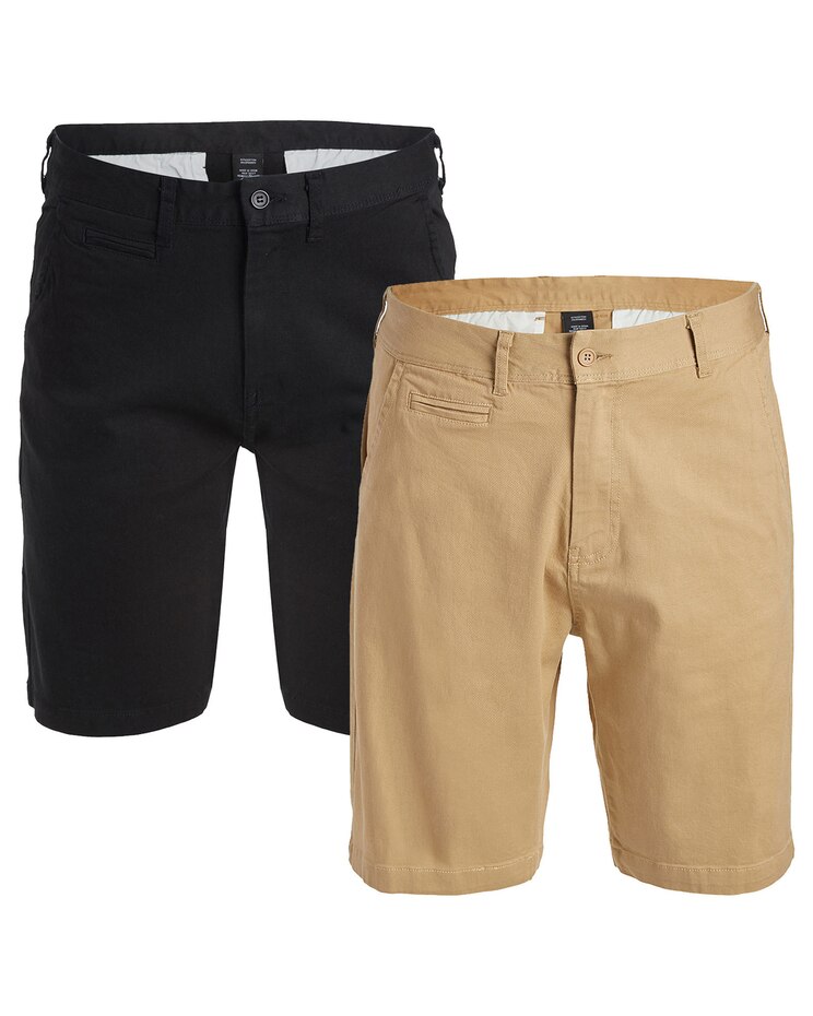 Men's Modern Fit Cotton Flex Stretch Chino Shorts 2 Pack image number 1