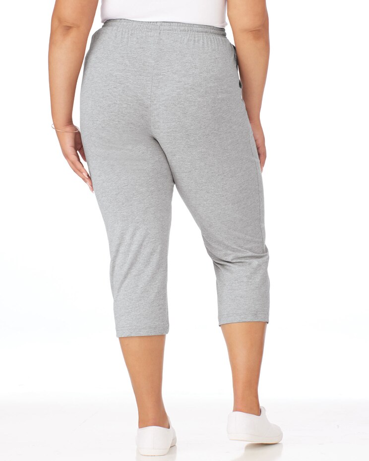 Pull-On Knit Drawstring Sport Capris image number 3