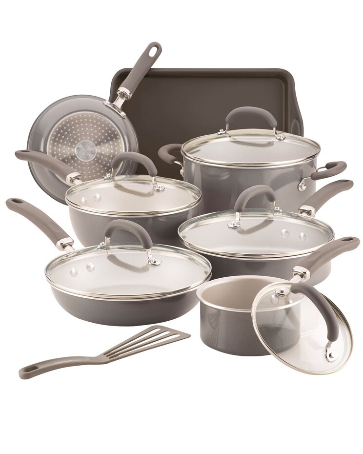 Rachael Ray Create Delicious 13pc Enameled Aluminum Cookware image number 1