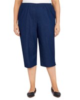 Alfred Dunner Classic Denim Pull-On Capri With Side Slits  thumbnail number 1