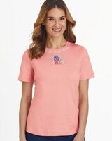 Three-Quarter Sleeve Embroidered Button-Front Twinset thumbnail number 2