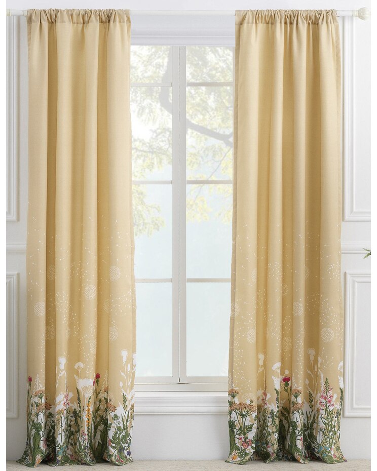 Dandelion Panel Pair with Tie Backs image number 1