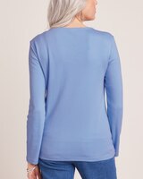 Essential Knit Long Sleeve Button Trim Top thumbnail number 2