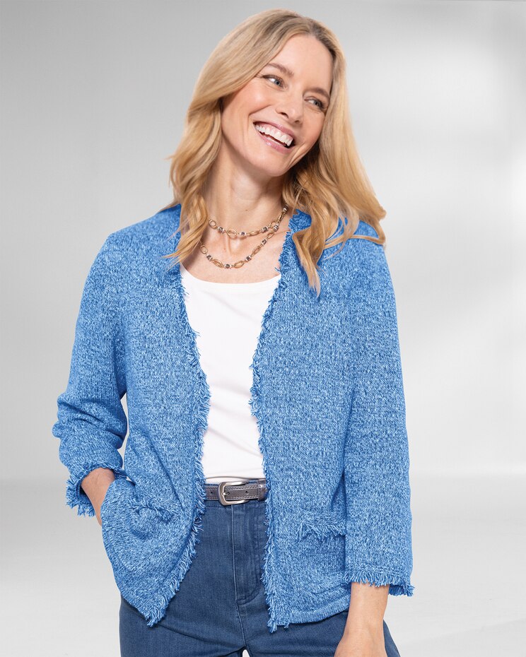 Bayside Cotton Fringe-Trimmed Cardigan image number 1