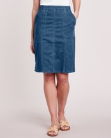 Knit Denim Skirt thumbnail number 1