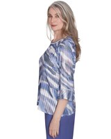 Alfred Dunner® Worth Avenue Watercolor Top with Three Quarter Bell Sleeves thumbnail number 2