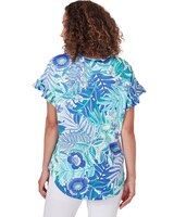 Ruby Rd® Bali Blue Knit Rainforest Top thumbnail number 2