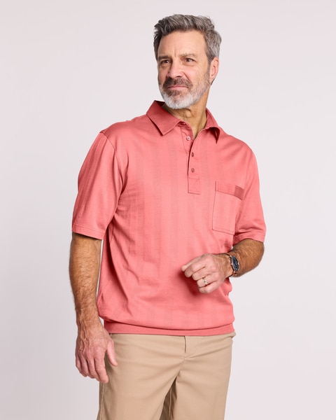 John Blair Short-Sleeve Tone-on-Tone Polo