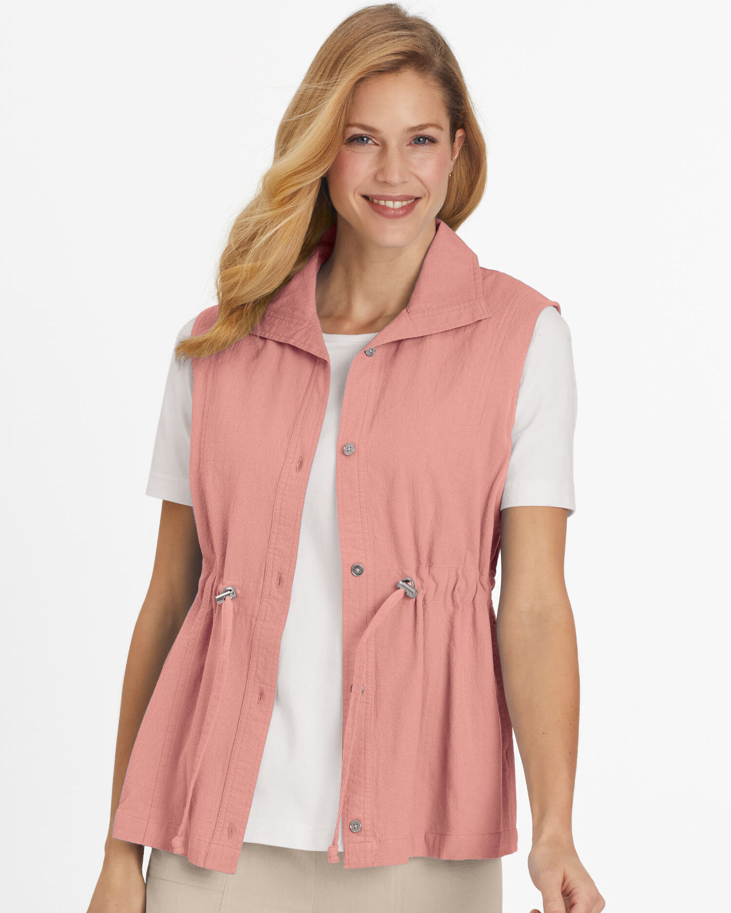 Crinkle Cotton Cargo Vest Blair