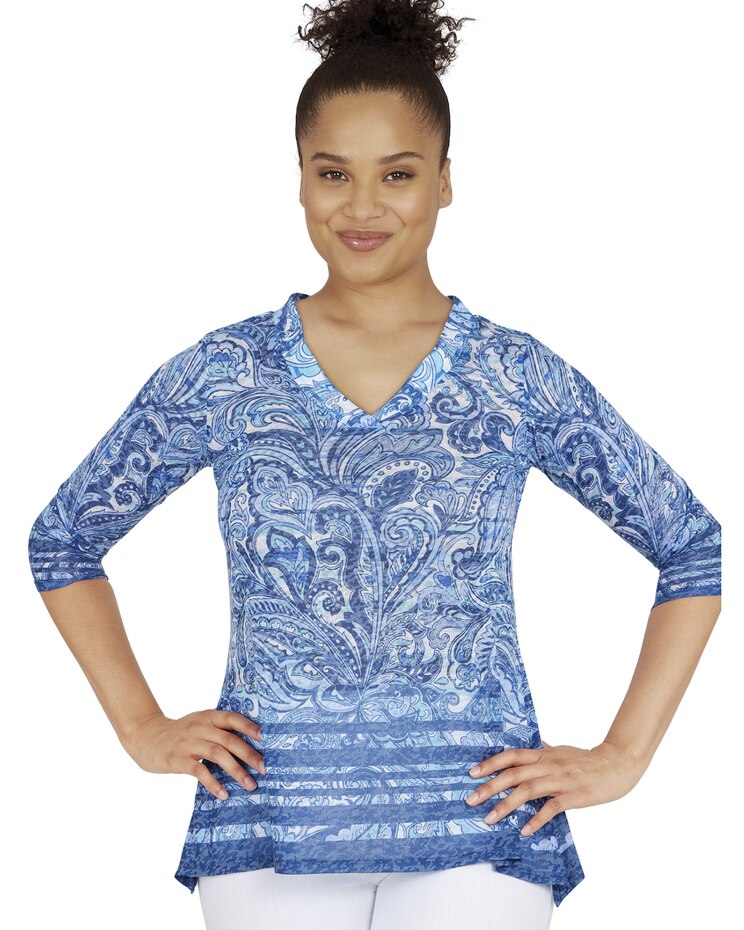 Ruby Rd® Must Have 2 Paisley Burnout Top image number 1