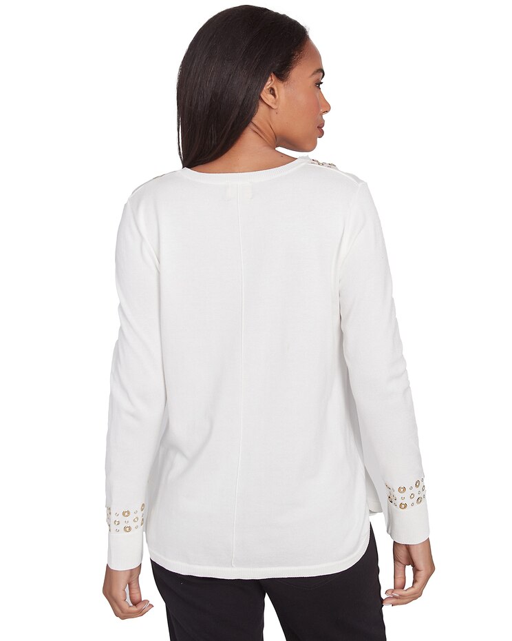 Ruby Rd® Berry Glam Emb Vneck Pullover Sweater image number 5