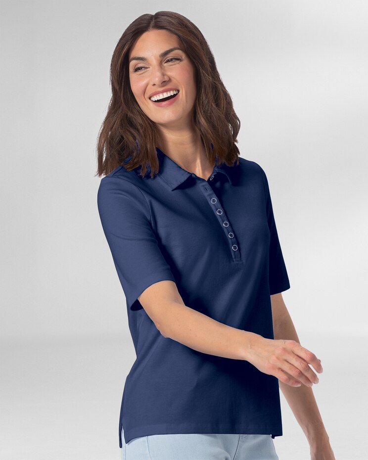 Essential Cotton Elbow-Sleeve Polo image number 1