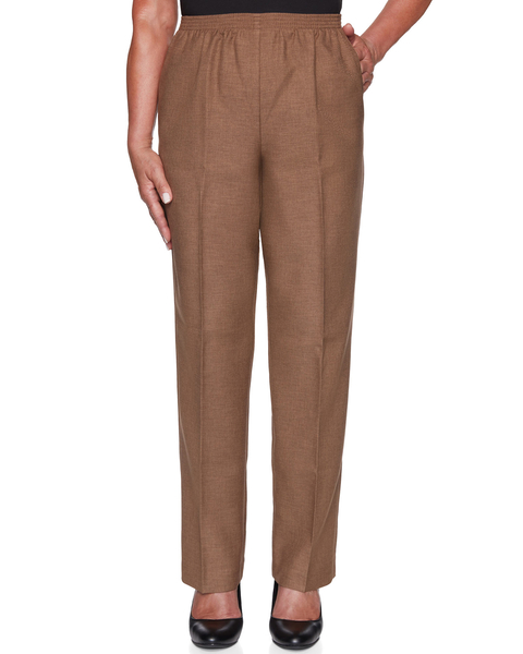 Alfred Dunner Classic Pull-On Textured Proportioned Straight Leg Pants
