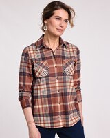 Knit Flannel Button Front Shirt thumbnail number 1