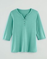 Essential Knit Three-Quarter Sleeve Henley thumbnail number 1