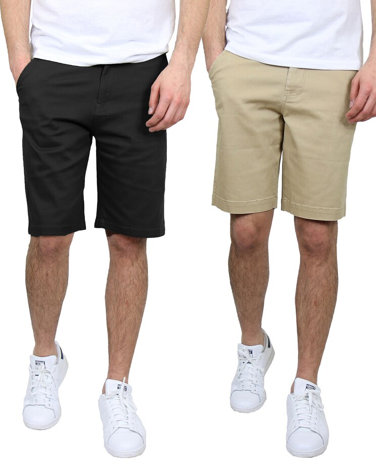 Premium Quality School Uniform Men's 2-Pack Cotton Stretch Slim Fit Chino Shorts image number 1