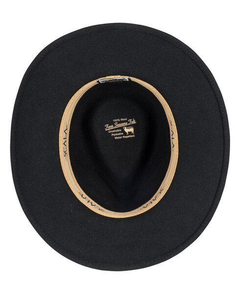Scala Wool Felt Outback with Trim Hat