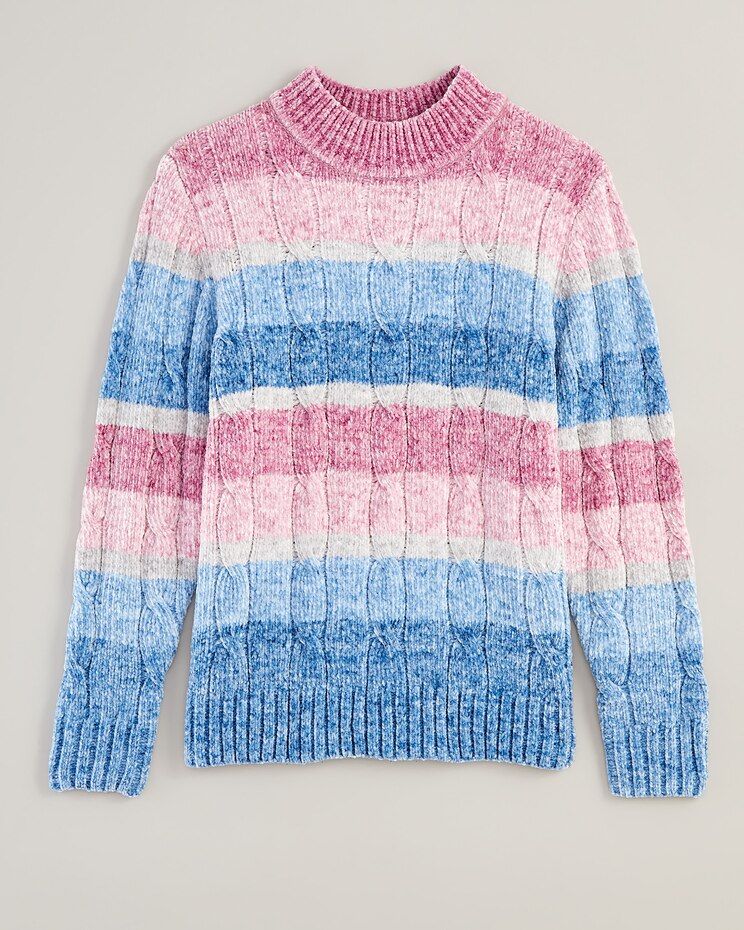 Alfred Dunner® Swiss Chalet Space Dye Chenille Stripe Sweater image number 1