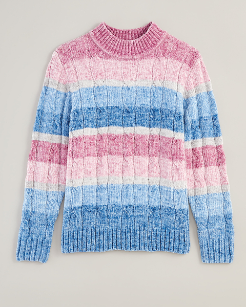 Alfred Dunner® Swiss Chalet Space Dye Chenille Stripe Sweater