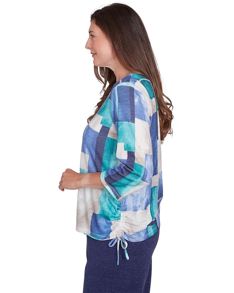 Alfred Dunner® French Quarter Blue Tone Box Print Tee