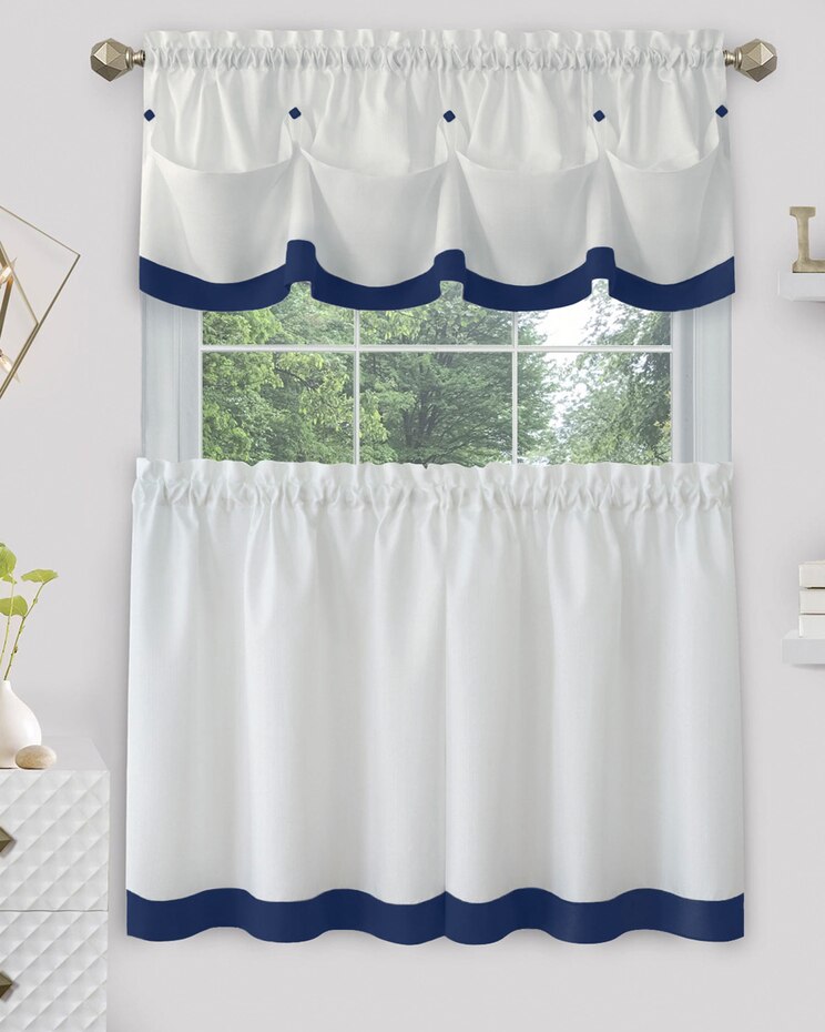 Lana Window Curtain Tier Pair and Valance Set image number 1