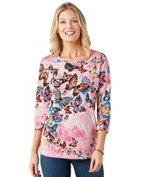 Haband Women’s 3/4-Sleeve Print Artista Knit Top thumbnail number 5