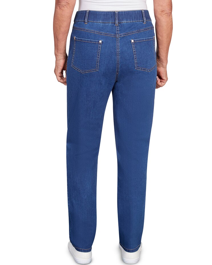 Alfred Dunner® In Full Bloom Dark Wash Denim Short Length Pant image number 2