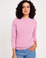 Long-Sleeve Cashmere-Like Crewneck Sweater thumbnail number 1