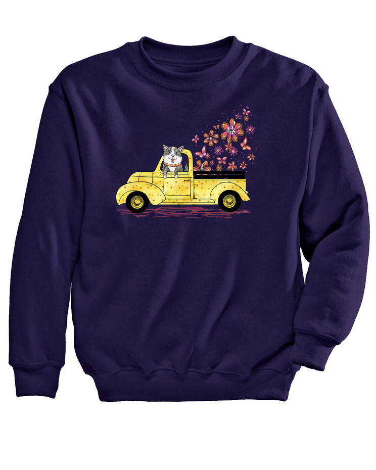 Floral Truck Graphic Sweatshirt image number 1