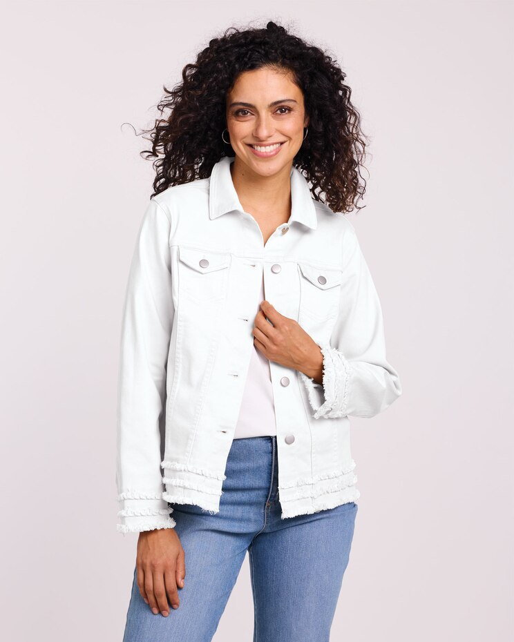 Denimease Frayed Hem Jacket image number 1