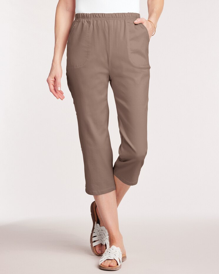 DenimEase™ Classic Pull-On Capris image number 1