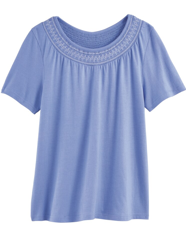 Smocked Knit Top image number 1