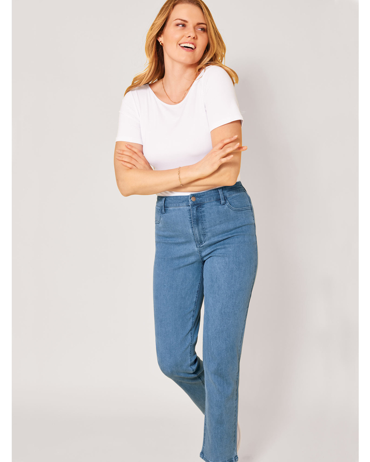 DenimEase™ Back-Elastic Mid-Rise Jeans image number 1