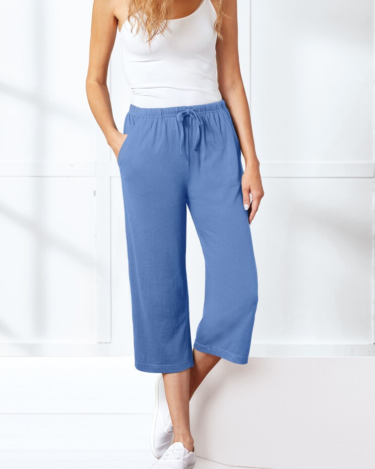 Haband Jersey-Knit Capris with Drawstring Waist image number 1