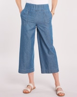 DenimLite Cropped Mid-Rise Flare Pants thumbnail number 1