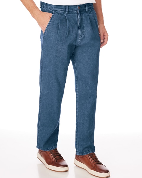 JohnBlairFlex Relaxed-Fit Back-Elastic Twill and Denim Pants