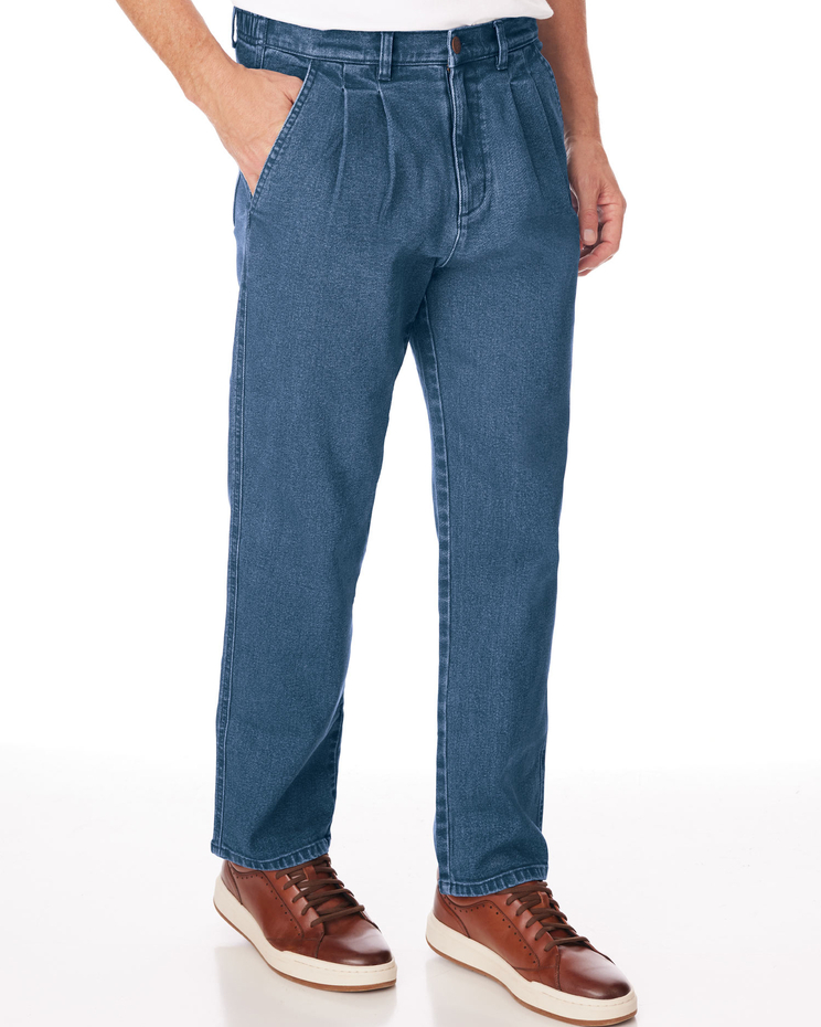JohnBlairFlex Relaxed-Fit Back-Elastic Twill and Denim Pants image number 1