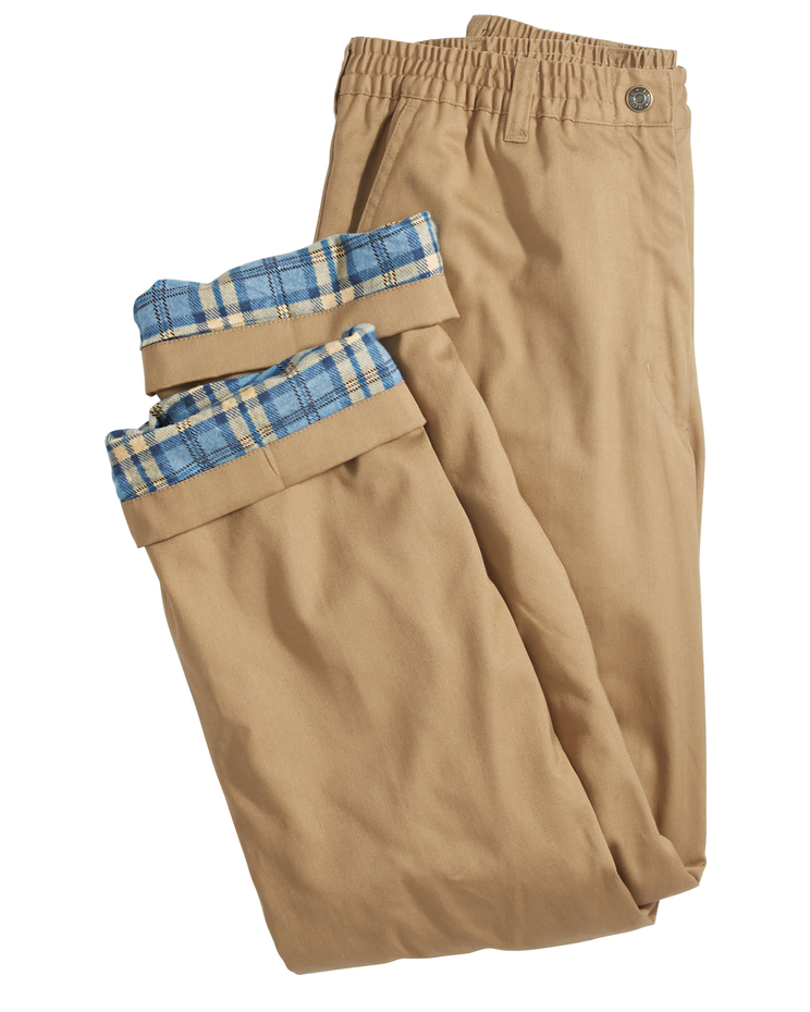 Haband Men’s Flannel-Lined Elastic Waist 5-Pocket Jeans image number 1