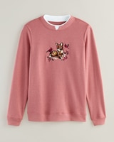 Haband Women’s Embroidered Fleece Sweatshirt thumbnail number 1