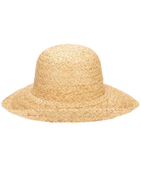 Pearl - Women's Raffia And Gold Round Crown Sun Hat