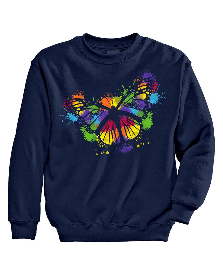 Splatter Butterfly Graphic Sweatshirt image number 1