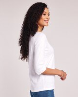 Slub Knit Embroidered Top thumbnail number 2