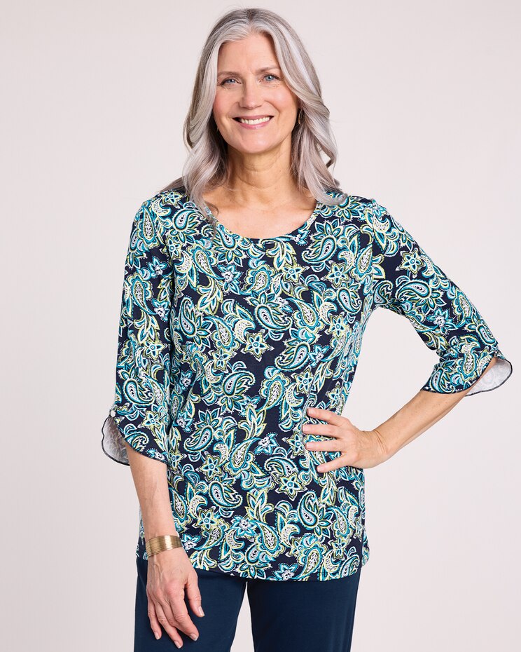 Essential Knit Tulip Sleeve Top image number 3